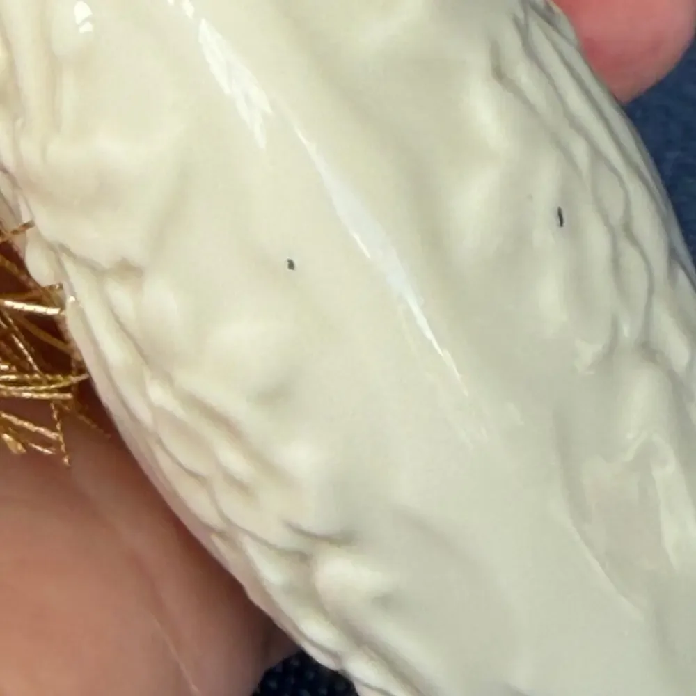 Lenox 1997 Annual Christmas Ornament Porcelain Heart Embossed Gold Tassel Puffy